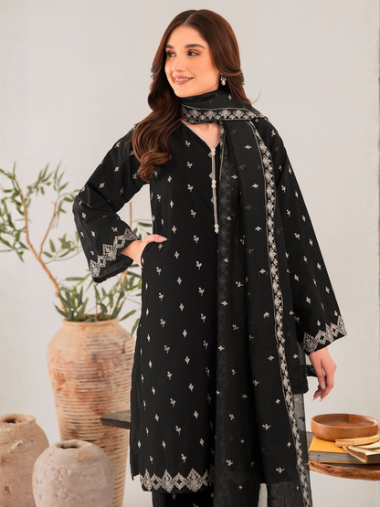 Panache Apparel Linen Embroidered Stitched Suit-Jordan
