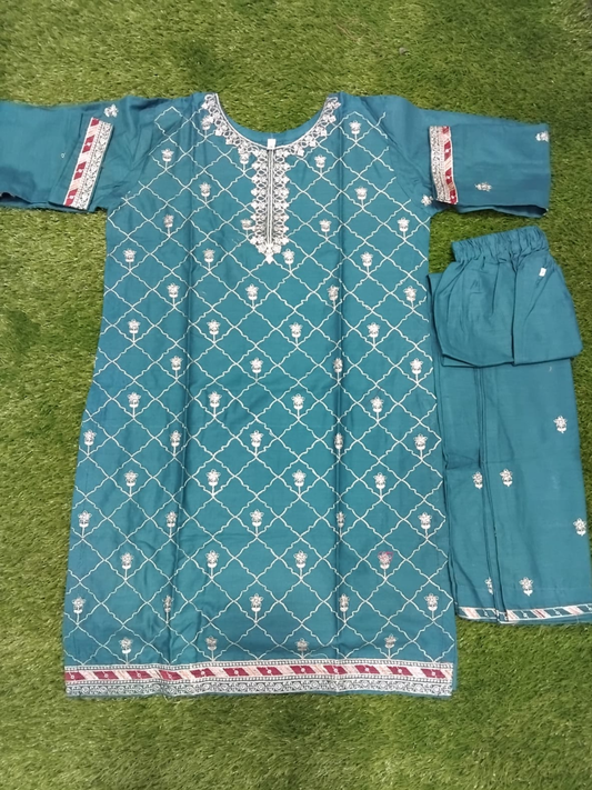Blue Bin Shaukat Pima Lawn Embroidered Stitched 2-Piece Suit