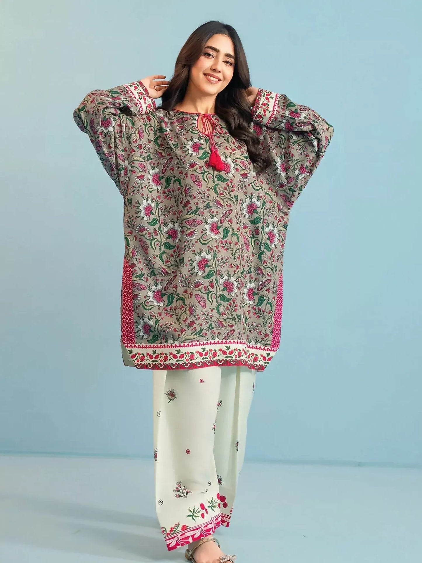 Panache Apparel Dear Summer Silk Lawn Printed Stitched Suit-Leafline