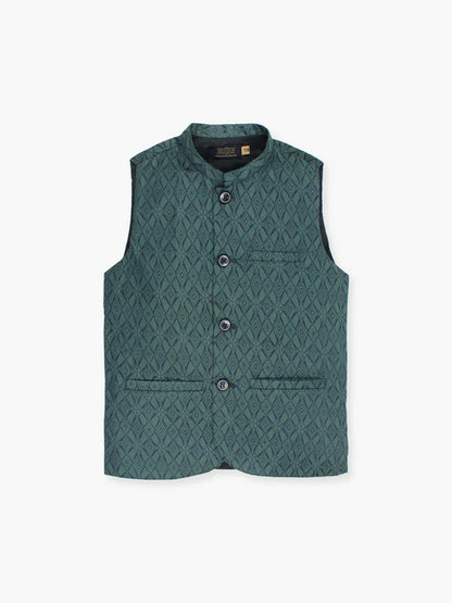 Velvour Boys Jacquard Printed Waistcoat-VW05-D