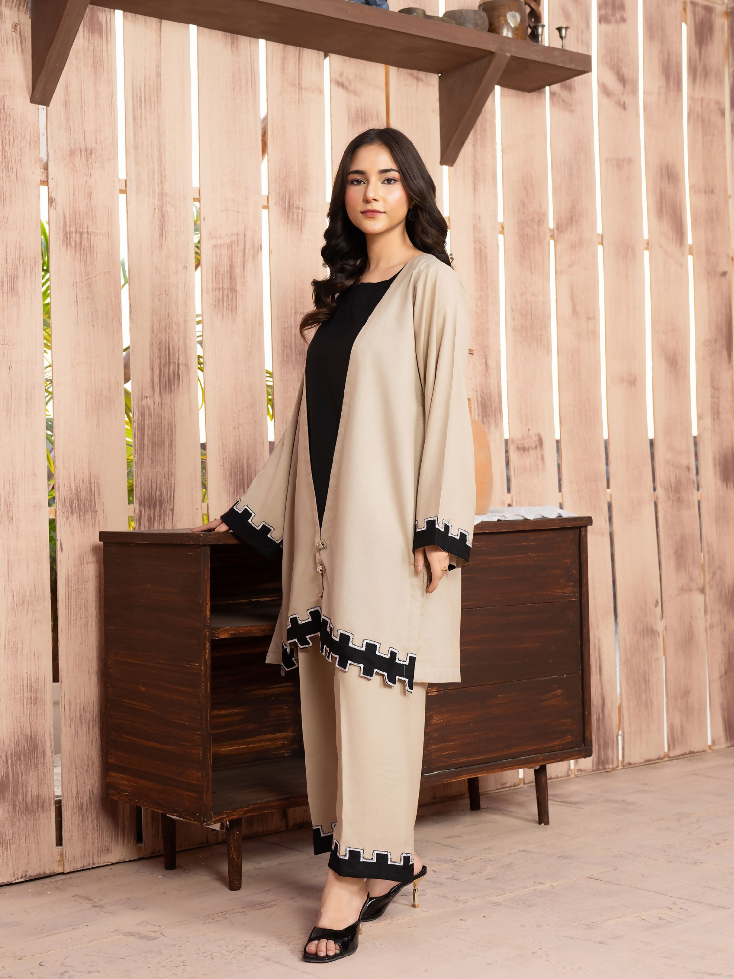 Panache Apparel Winter Core Linen Embroidered Stitched Suit-Peak
