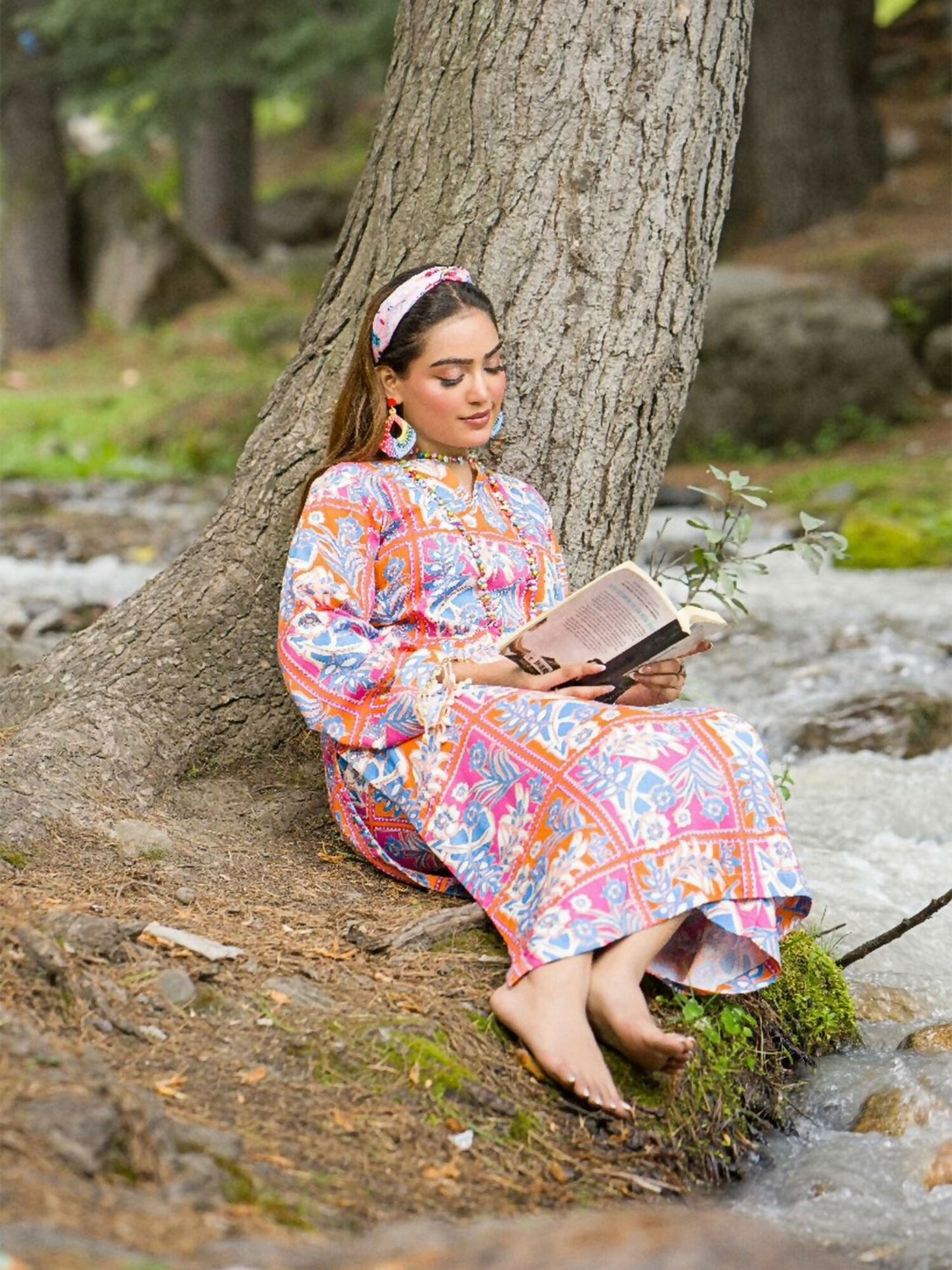 HU Studios Doriya Linen Printed Stitched 2-Piece Suit-Rang-e-Khwab
