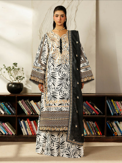 Mahnur Leila Lawn'26 Embroidered Unstitched 3-Piece Suit-L-08