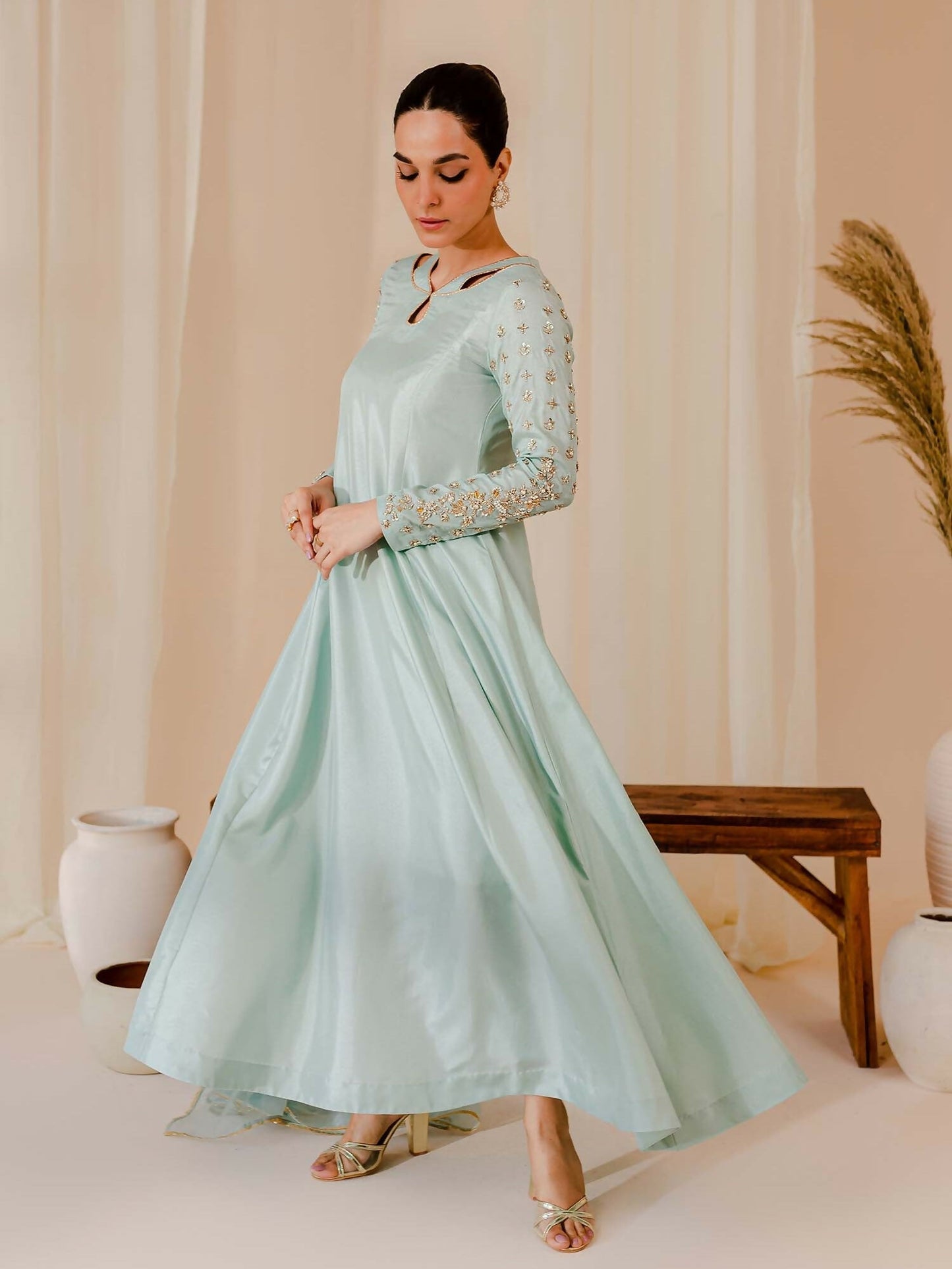 Allure By IH Raw Silk Embellished Stitched 3-Piece Suit-Madonna