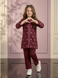 Velvour Girls Cotton Embroidered Co-Ord Set-VG214-B