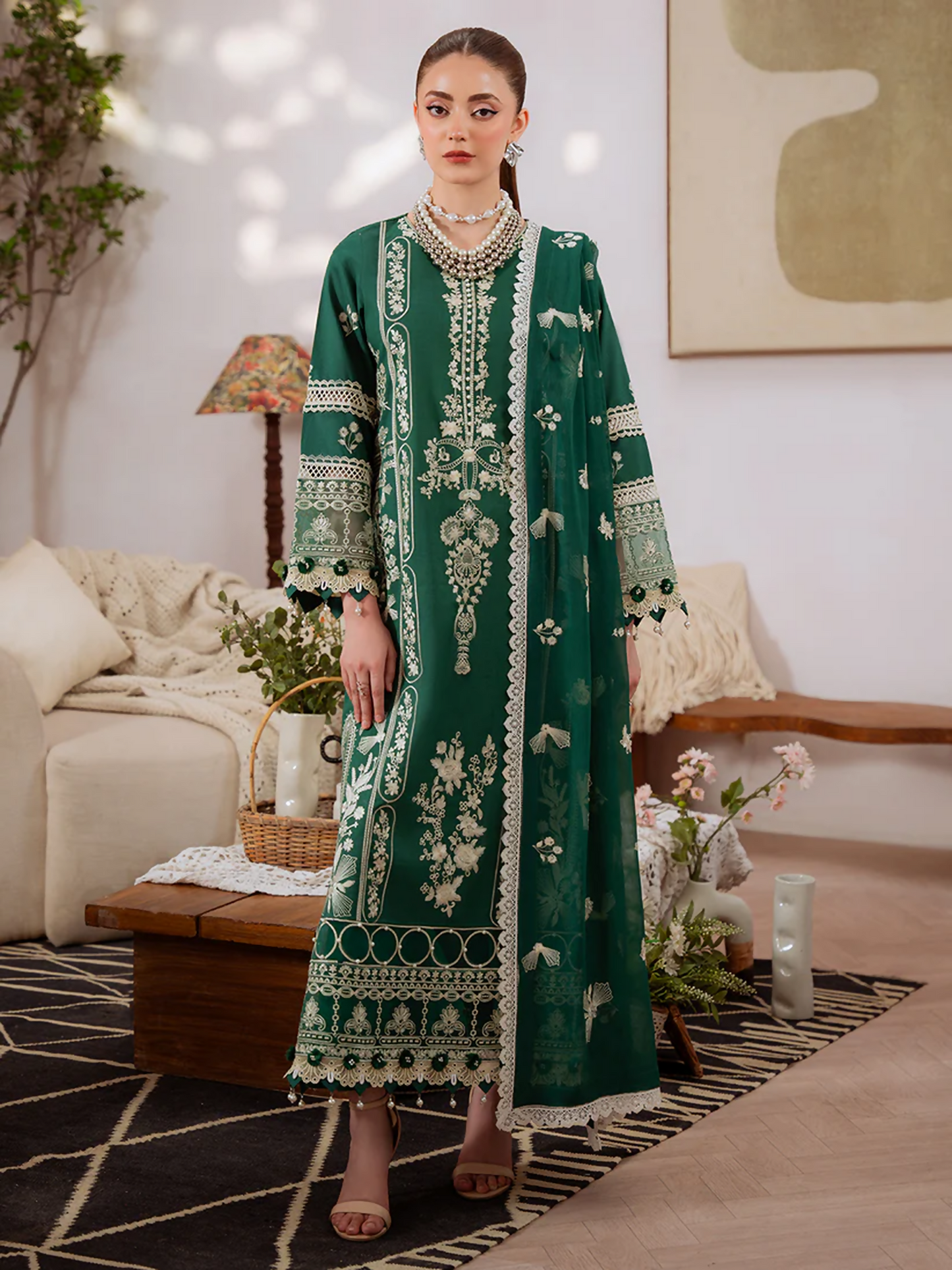 Mahnur Shanaya Lawn Embroidered Stitched 3-Piece Suit-SN-04