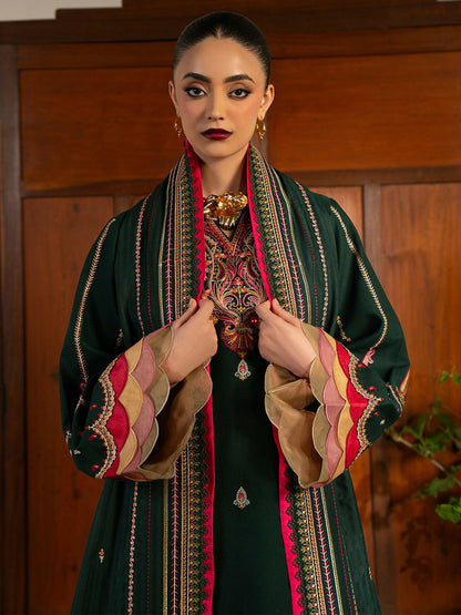 Binilyas Gulrukh Khaddar Embroidered Unstitched 3-Piece Suit-64-B