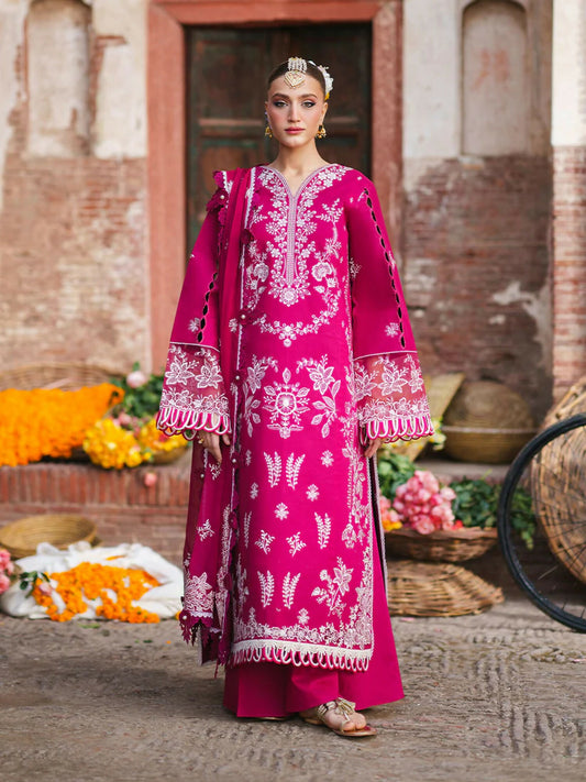 Mahnur Gul Luxury Lawn'26 Embroidered Unstitched 3-Piece Suit-G-001