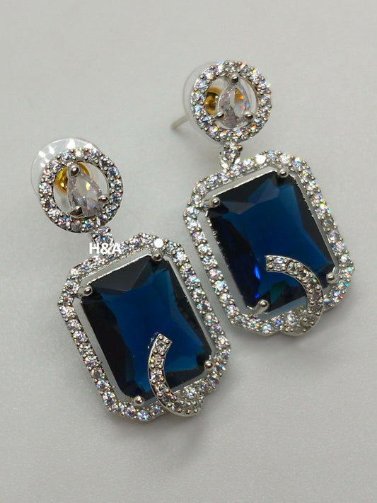 H&A Jewellery one carat crystal stone earrings with a refined and elegant design.
