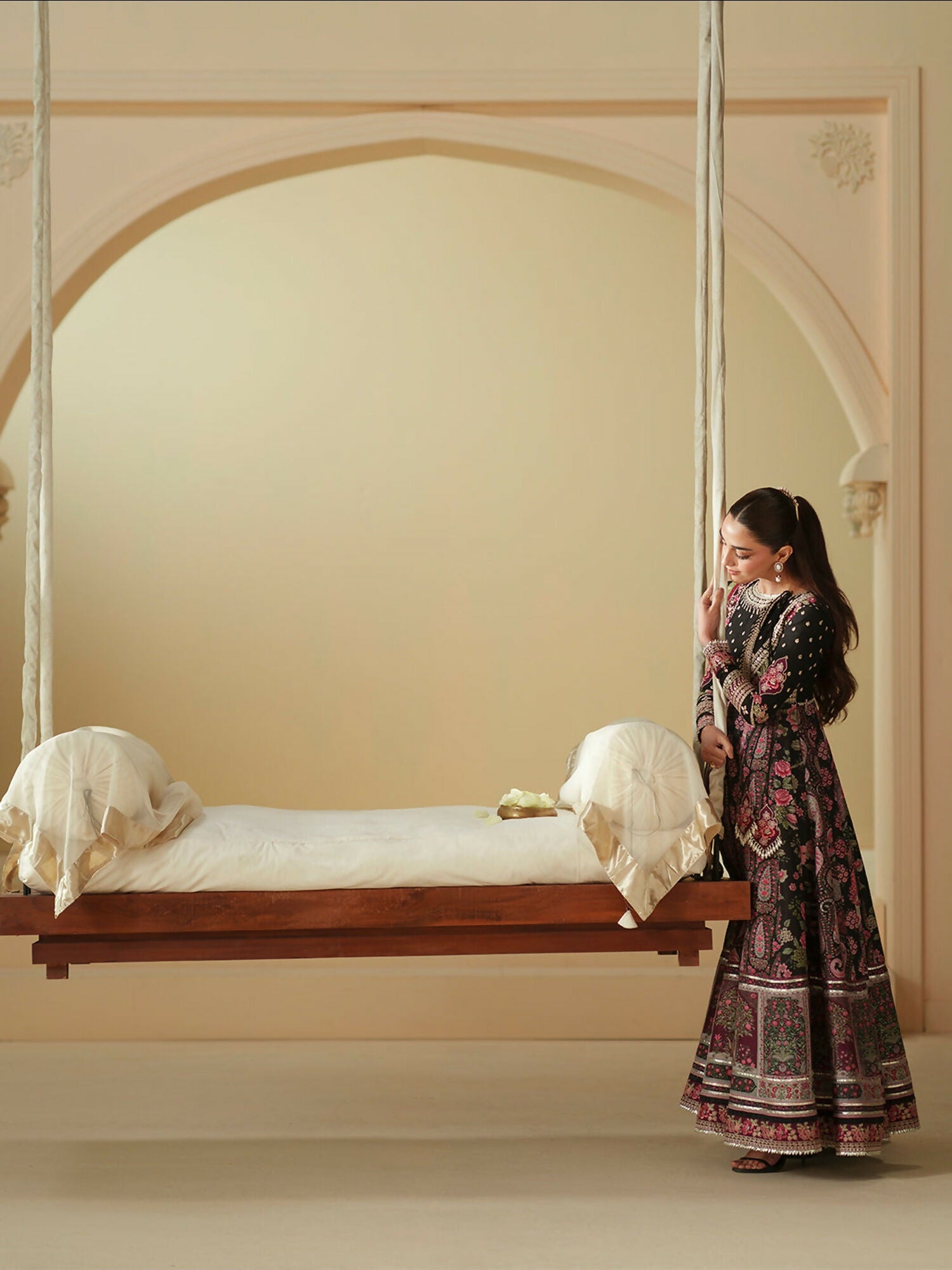 Binilyas Mashriq Luxury Lawn'26 Embroidered Unstitched 3-Piece Suit-D-115-B