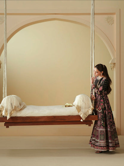 Binilyas Mashriq Luxury Lawn'26 Embroidered Unstitched 3-Piece Suit-D-115-B