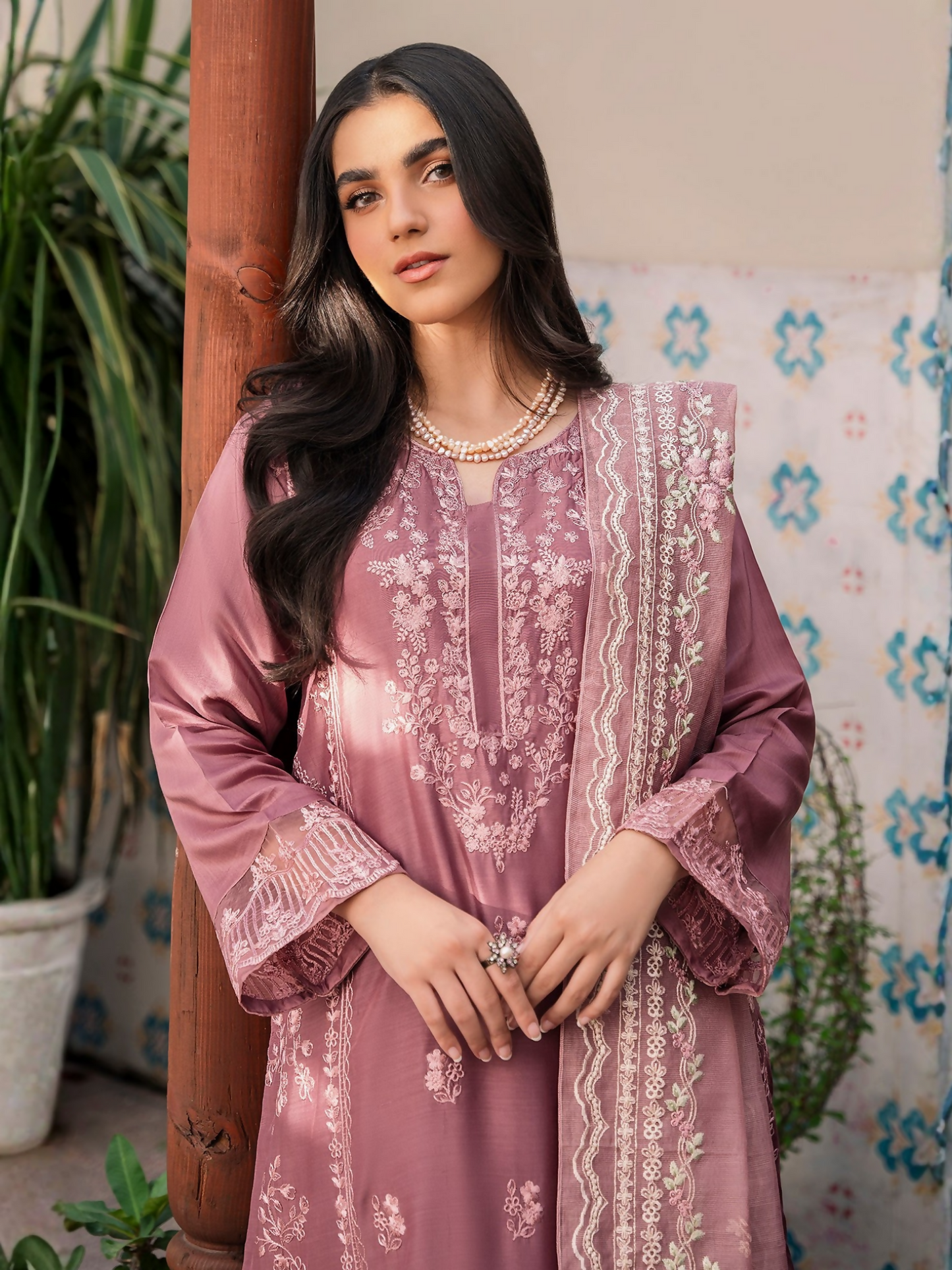Panache Apparel Viscose Embroidered Stitched 2-Piece Suit-Sehal
