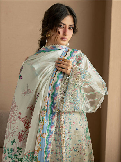 Mahnur Sirene Luxury Lawn'26 Embroidered Unstitched 3-Piece Suit-S-14