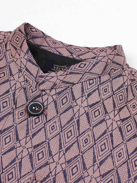 Velvour Boys Jacquard Printed Waistcoat-VW05-A
