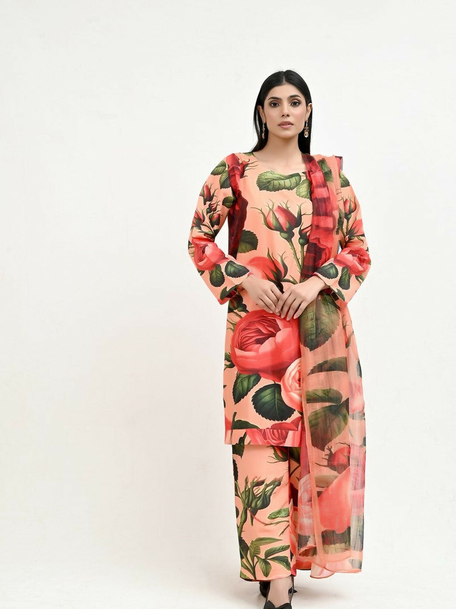 Imran Aftab Valentine's Day Raw Silk Printed Unstitched 3-Piece Suit-IAVD 05