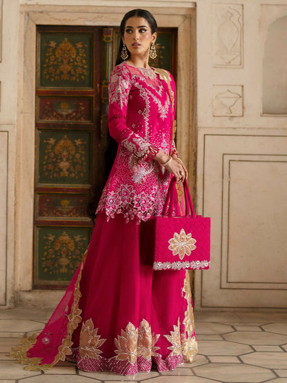 Parishay Ranibagh Luxury Formals Organza Embroidered Stitched 3-Piece Suit-Gul Bahaar