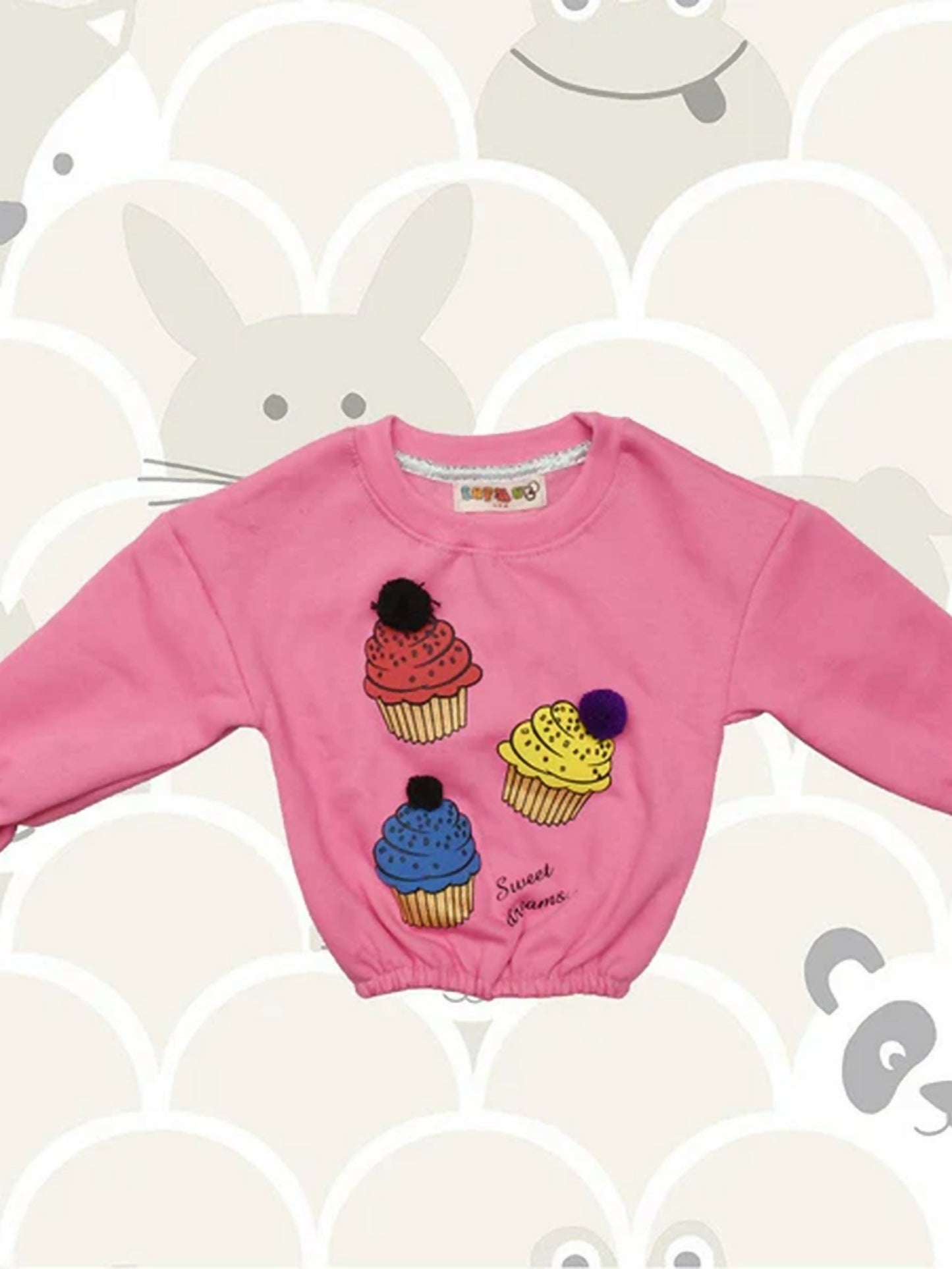 Funky's Girl’s Cup Cake Fleece Sweat Shirt-11998