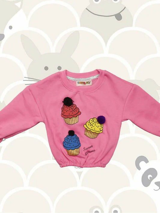 Funky's Girl’s Cup Cake Fleece Sweat Shirt-11998