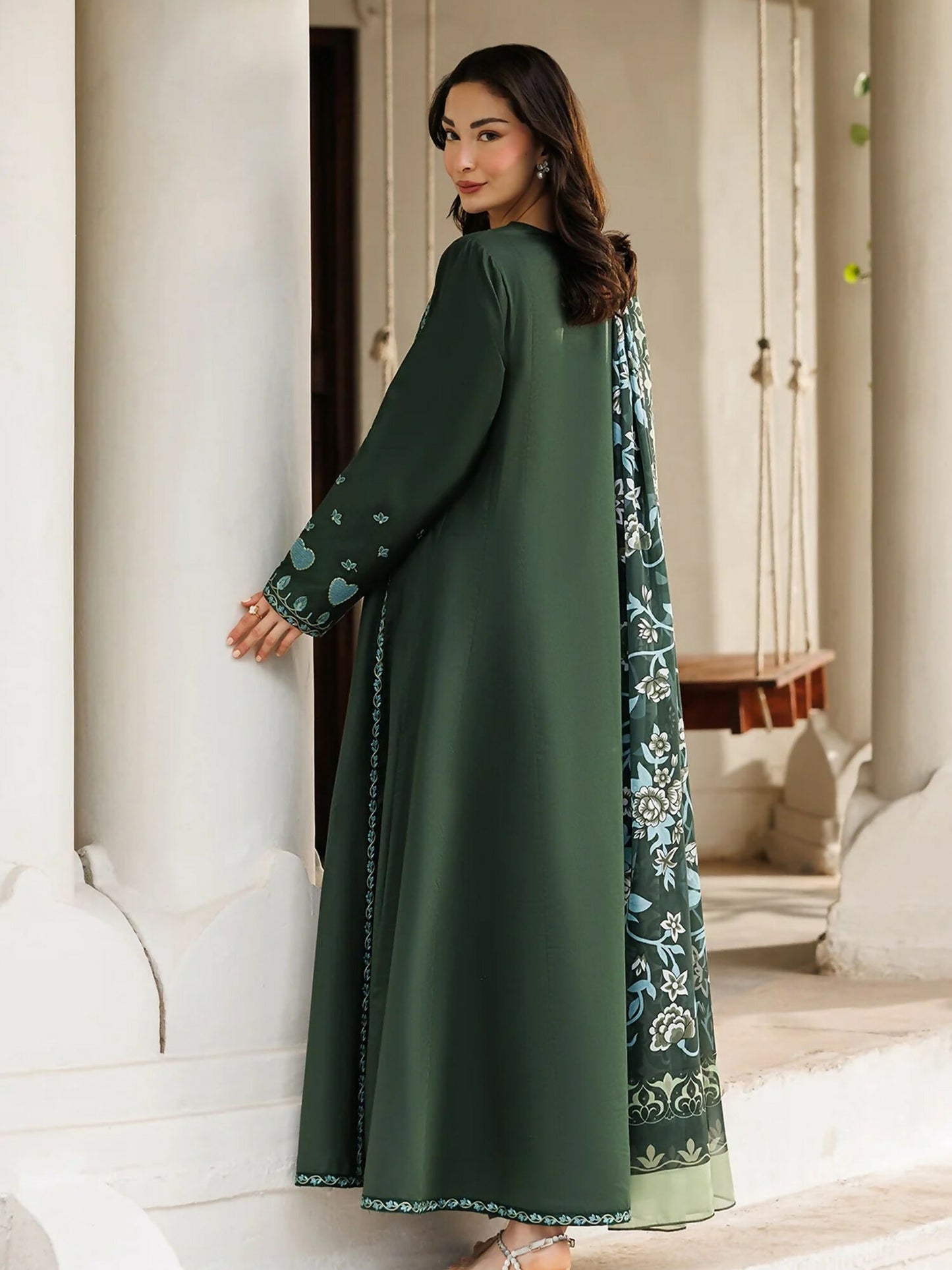 Panache Apparel Mistfall Ramadan Edit Cotton Embroidered Stitched Suit-Vail