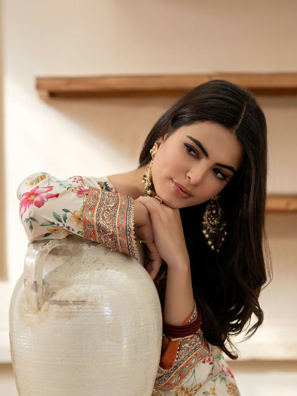 Shiza Hassan Miha Luxury Pret Satin Silk Embellished 3-Piece Suit-Petunias