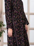 Tehzeeb Libas Summer Linen Embroidered Stitched 2-Piece Suit-MIDNIGHT GOLD