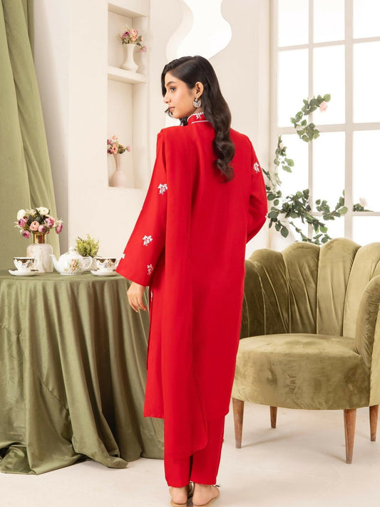 Stylish Collection Serene Summer Linen Embroidered Stitched 3-Piece Suit–Bahar