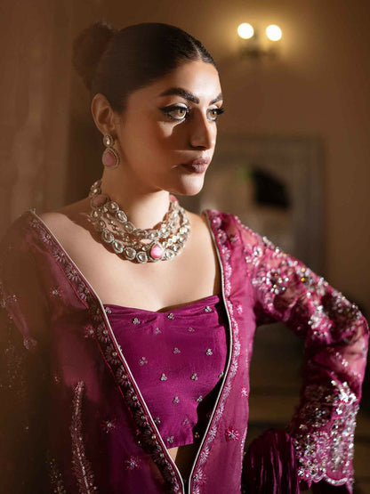 Shiza Hassan Shehnai Organza Embellished Stitched 4-Piece Suit-Ceila