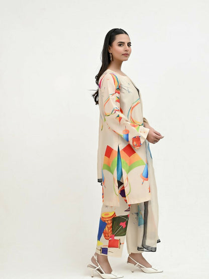 Imran Aftab Basant Mela Raw Silk Printed Unstitched 3-Piece Suit-IARP 07