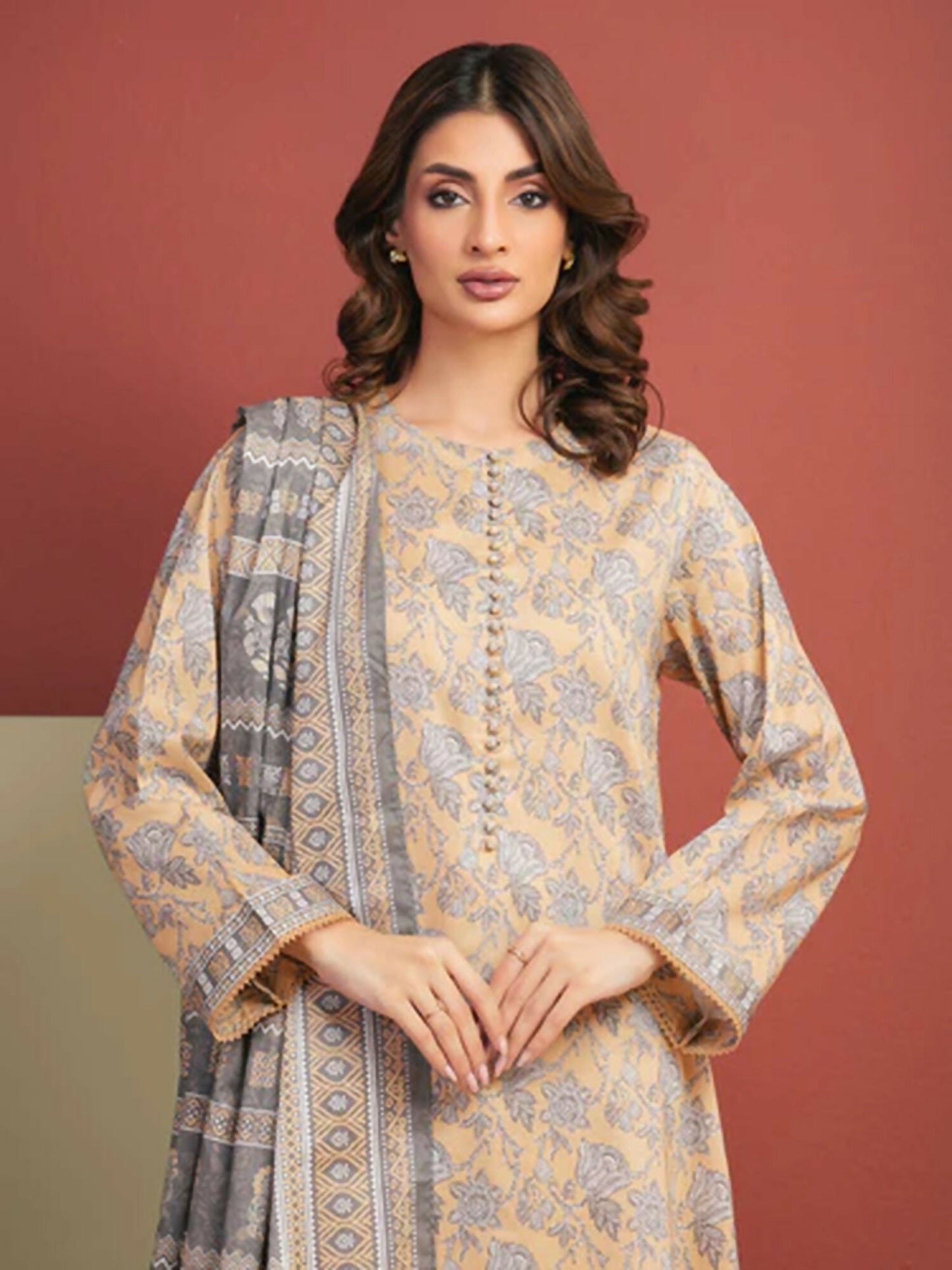 Edenrobe Allure Summer Lawn Printed Unstitched 3-Piece Suit-EWU5A1-35327
