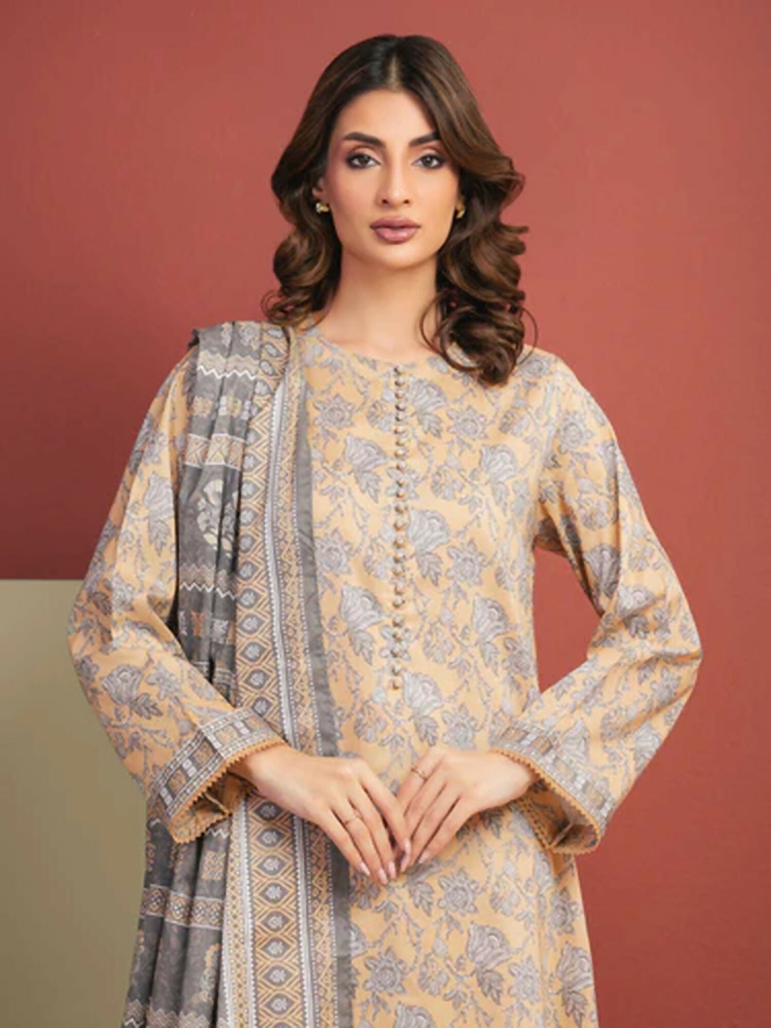 Edenrobe Allure Summer Lawn Printed Unstitched 3-Piece Suit-EWU5A1-35327