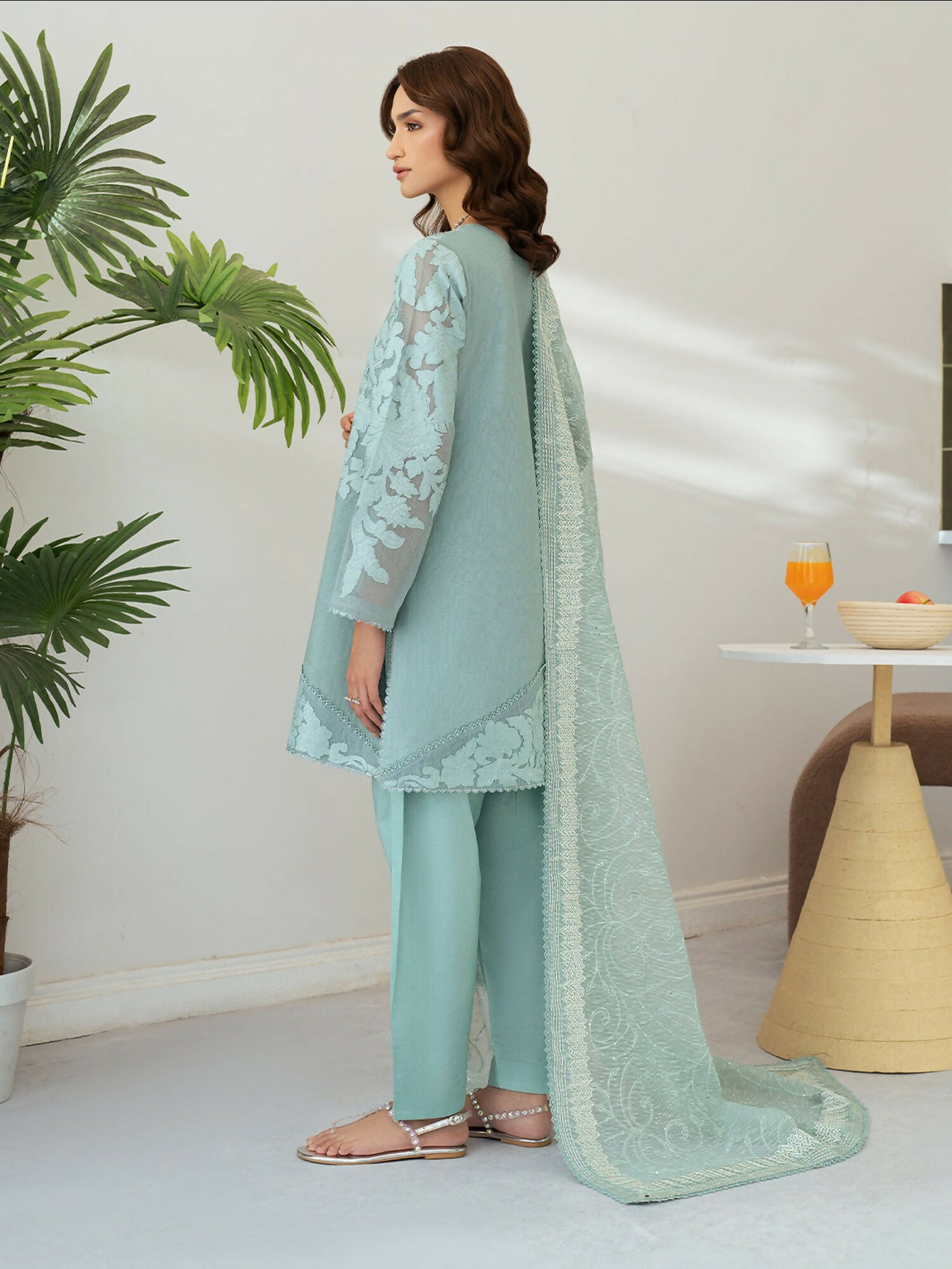 Mahnur Sera Pret'26 Net Embroidered Stitched 3-Piece Suit-SP-03