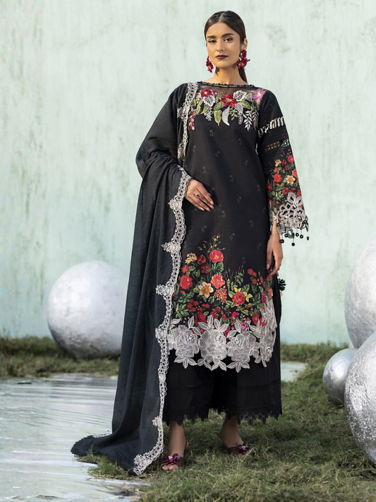 Parishay Ivy Bloom'26 Lawn Embroidered Unstitched 3-Piece Suit-IB-02