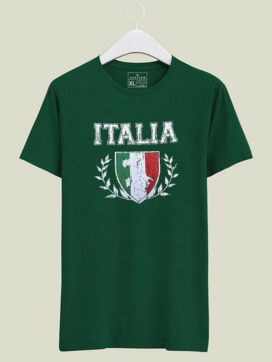 Black ,Green, Yellow , Red , Maroon, Grey, Jupiter printed Italia Tee-Shirt-12370