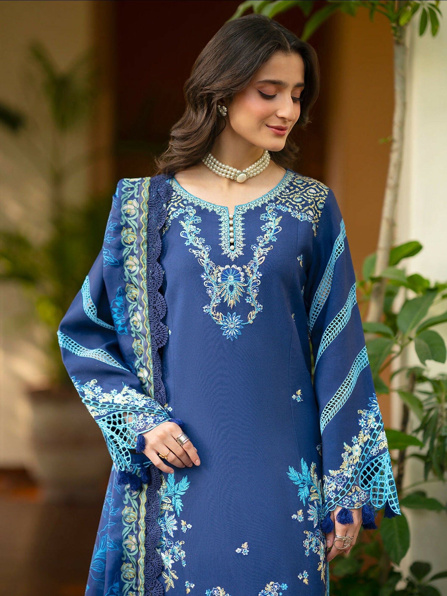 Mahnur Angan Lawn'26 Embroidered Stitched 3-Piece Suit-AN-002