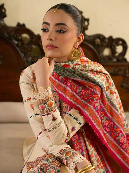 Binilyas Gulrukh Khaddar Embroidered Unstitched 3-Piece Suit-61-A