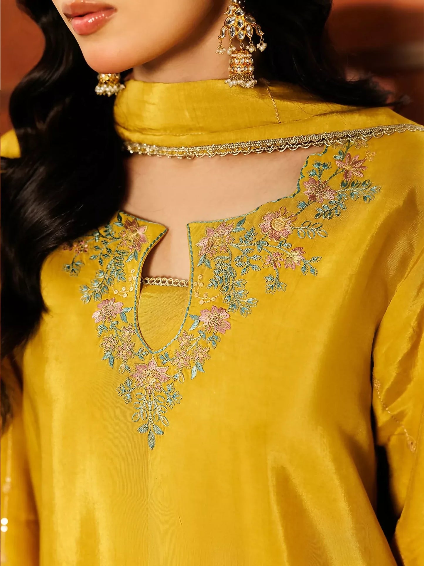 Panache Apparel Noore Eid Edit Sheesha Silk Embroidered Stitched Suit-Zimal