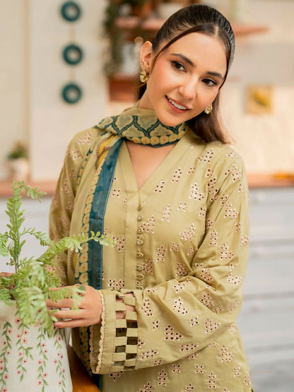 Panache Apparel Lawn Embroidered Stitched 3-Piece Suit-Nest