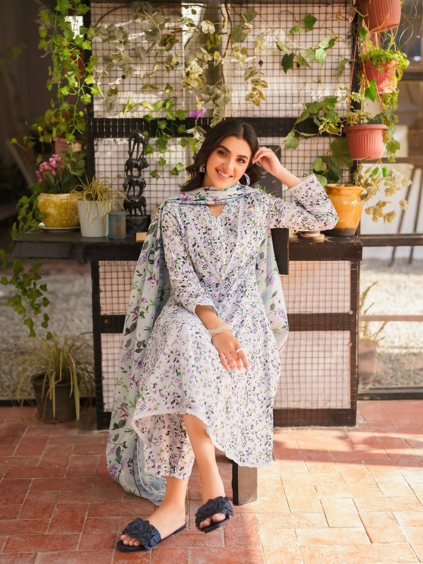 Panache Apparel Swiss Lawn Printed Stitched 3-Piece Suit-Erica