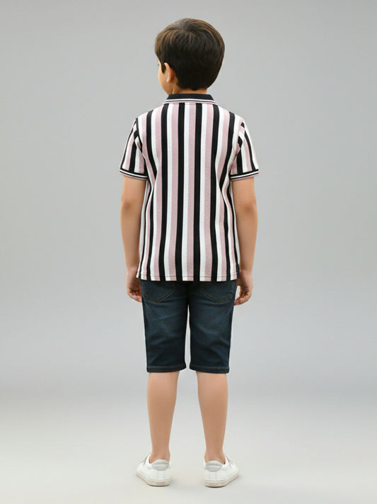 Velvour Boys Pique Tipping Collar Polo Shirt-VP16-C