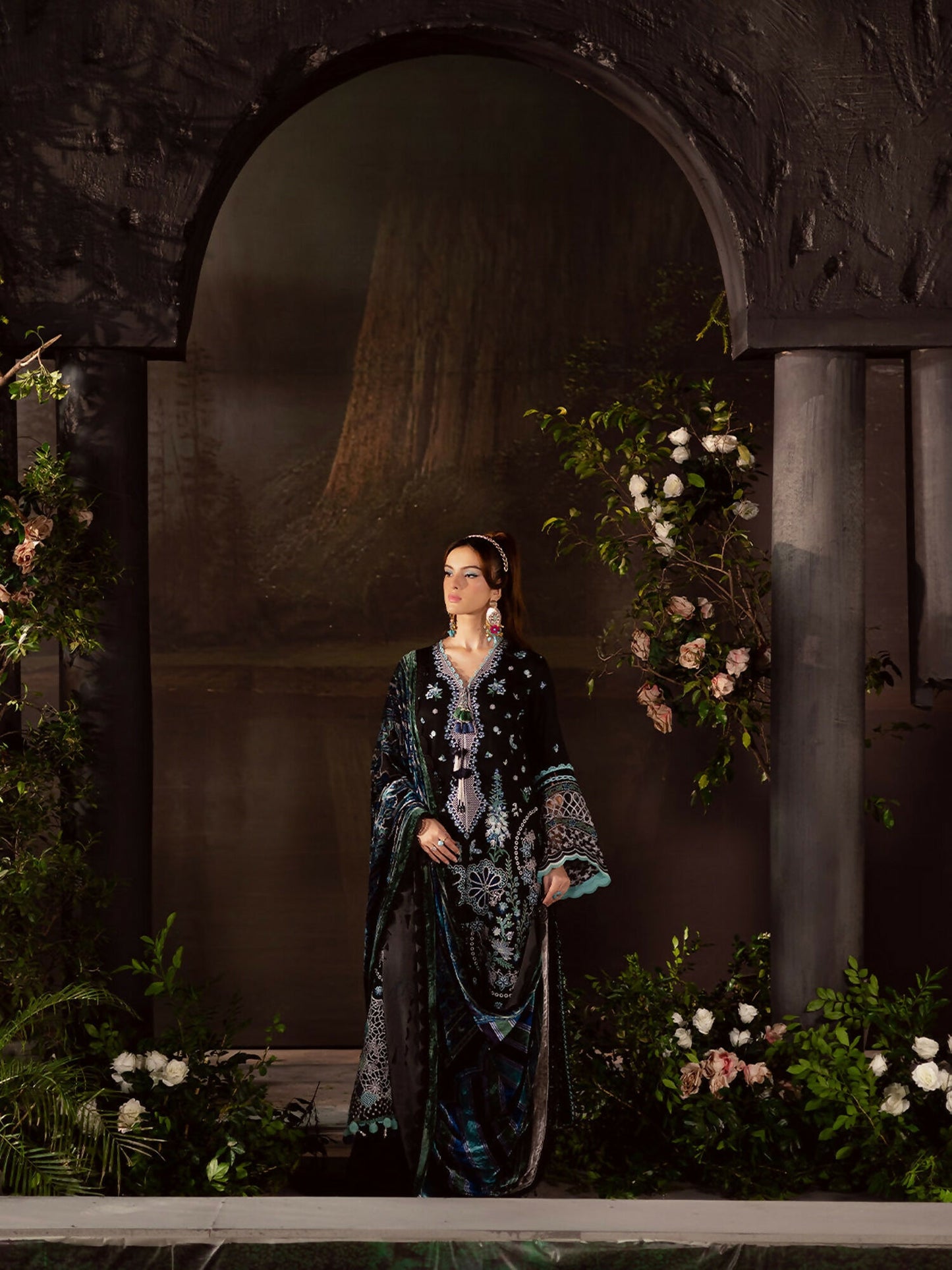 Mahnur Amelia Kotrai Embroidered Unstitched 3-Piece Suit-CK-014