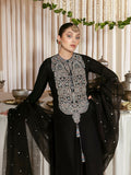 Hussain Rehar Moon In The Golden Cup Raw Silk Embellished Stitched 3-Piece Suit-Sable