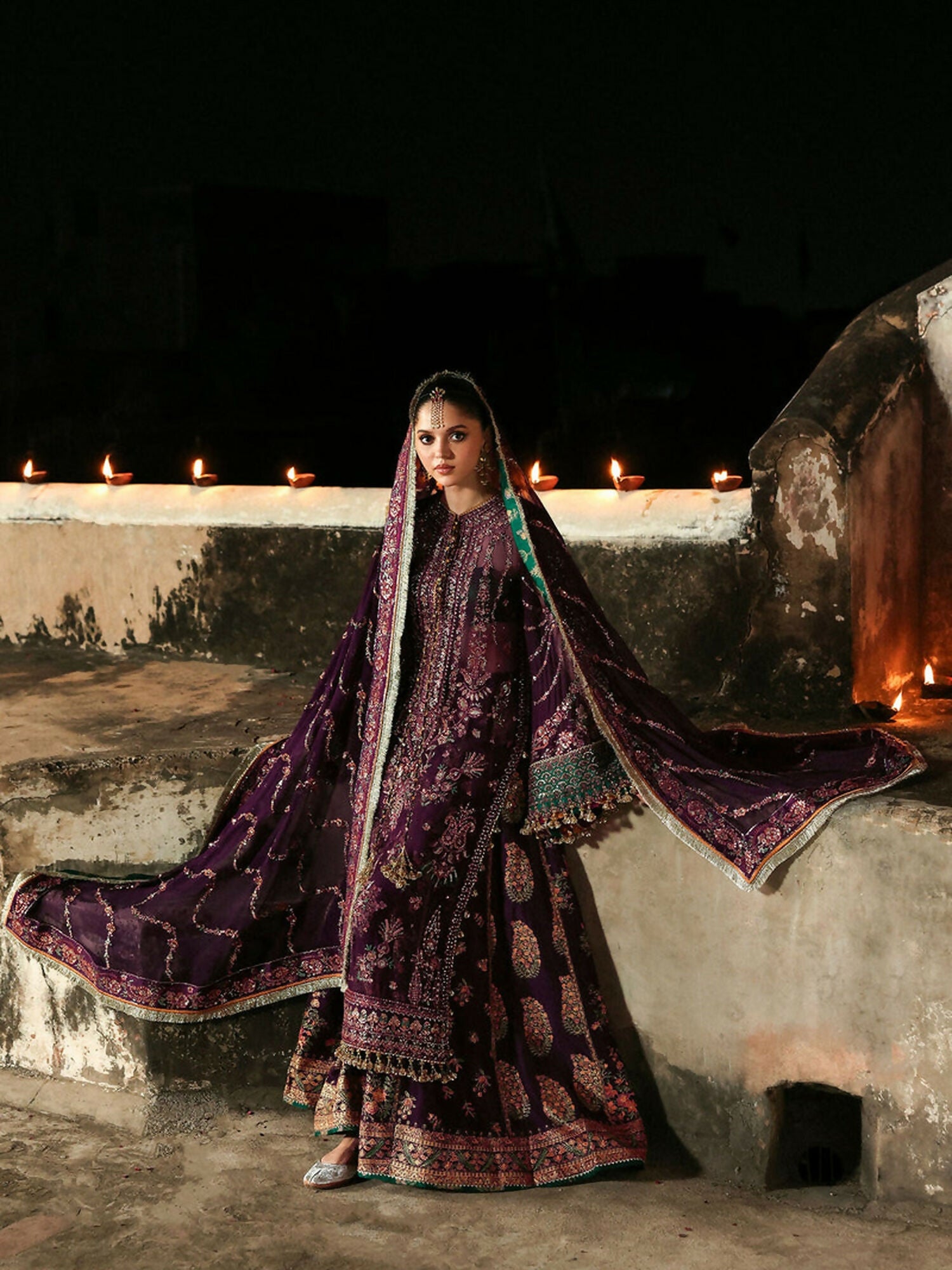 Hussain Rehar Massarat Festive Unstitched'25 Chiffon Embroidered 3-Piece Suit-Ghazal