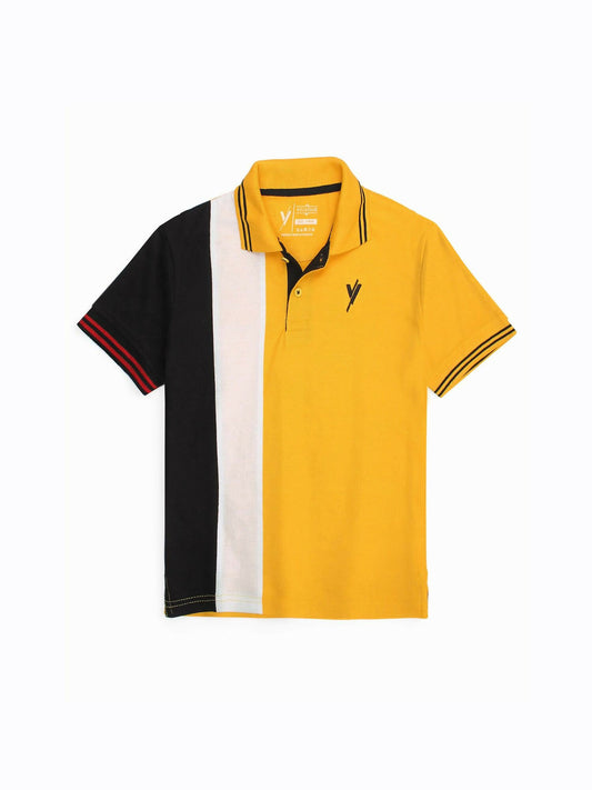 Premium boys’ half-sleeve polo shirt with tipping collar, signature embroidery, and breathable piqué fabric – perfect for summer comfort and style