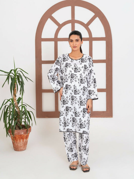 Stylish Collection Enchant Pret Linen Co-Ord Set-Rose White