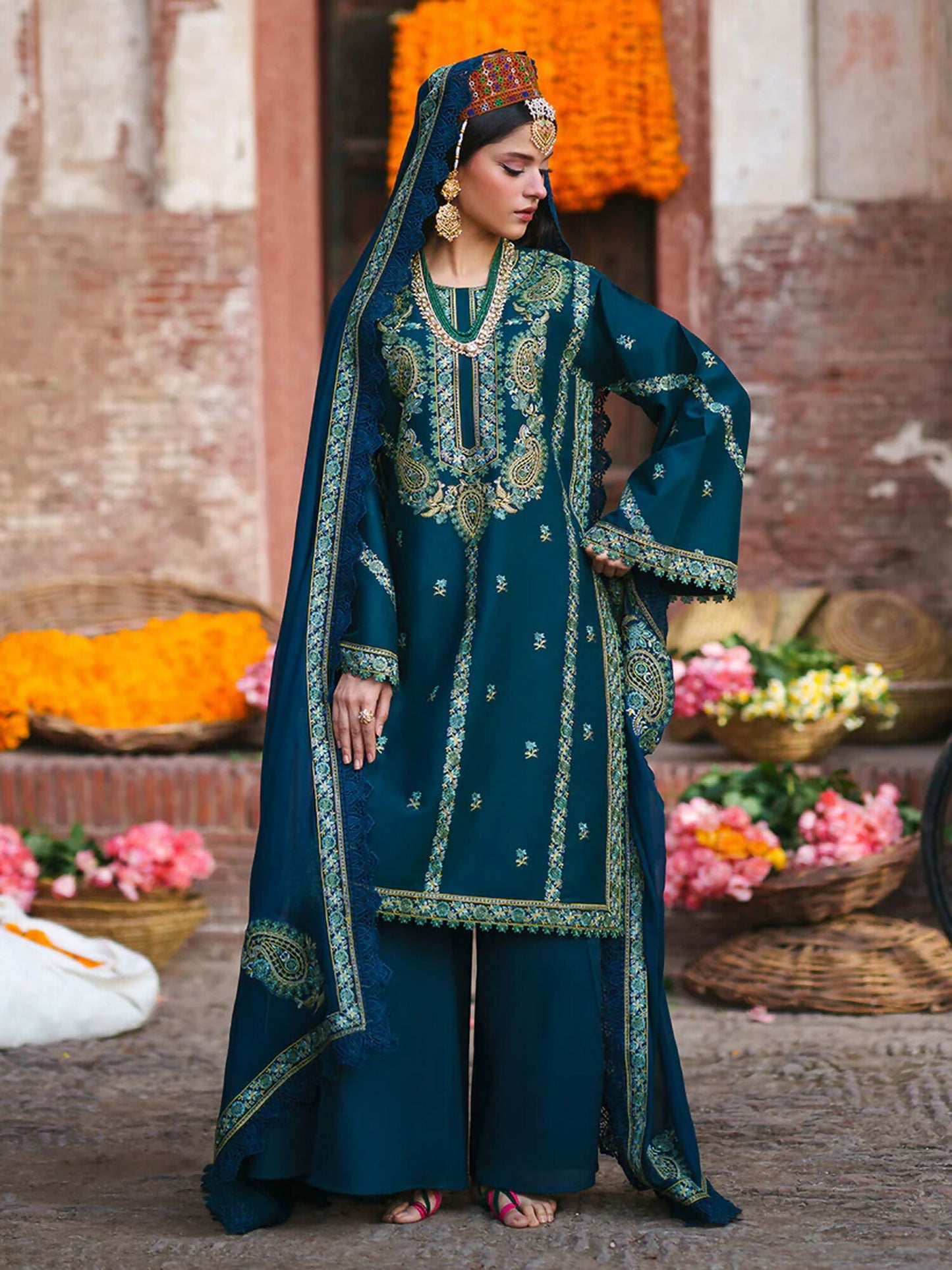 Mahnur Gul Luxury Lawn'26 Embroidered Unstitched 3-Piece Suit-G-002