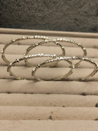 H&A Jewellery One Carat Silver Plated Bangles