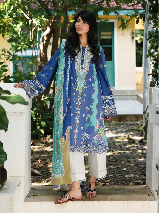 Qalamkar Qprints Lawn'26 Embroidered Unstitched 3-Piece Suit-AX-10-(B)-Viona