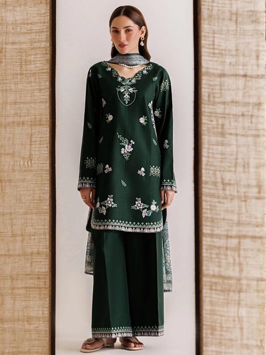 Panache Apparel Mistfall Vol II Cotton Embroidered Stitched Suit-Zivelle