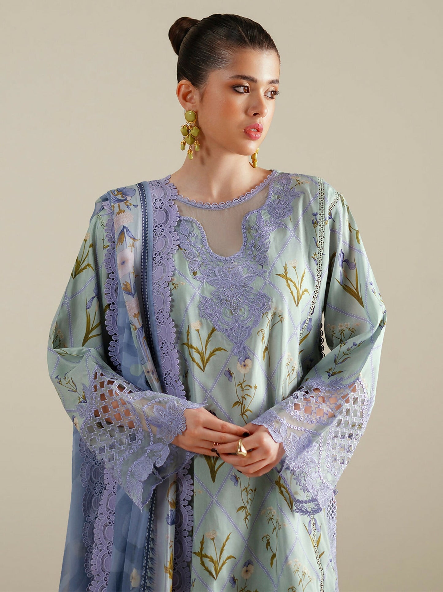 Binilyas Eres Bonita Viscose Embroidered Stitched 3-Piece Suit-1103-A
