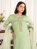 Allure By IH Luxury Pret Raw Silk Embellished Stitched 3-Piece Suit-Fatin